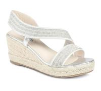 Pavers Memory Foam Elastic Fit Espadrilles - Silver Size 4