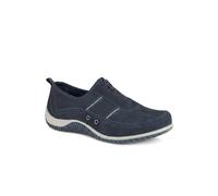 Pavers Womens Memory Foam Leather Slip On Trainers Navy Size 5
