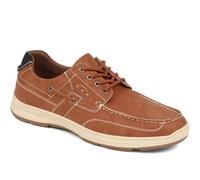 Pavers Men's Casual Lace Up Shoes in Tan with Lace Eyelet Details - Comfortable Wide Fit - Elegant Classic Gents Footwear - Size UK 11 / EU 45