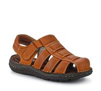 Pavers Mens Casual Leather Touch-Fasten Sandals Tan Size 8