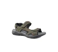 Pavers Comfy Triple Touch Fasten Sandals - Khaki Size 9