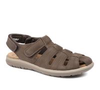 Pavers Mens Dual Adjustable Fasten Leather Sandals Brown Size 11
