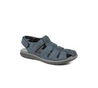 Pavers Men's Dual Adjustable Fasten Leather Sandals in Blue | Size: 12 Pavers Blue 12