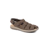 Pavers Men's Dual Adjustable Fasten Leather Sandals in Brown | Size: 8 Pavers Brown 8