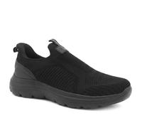 Pavers Mens Extra Wide Easy Step in Trainers Black-Black Size 7