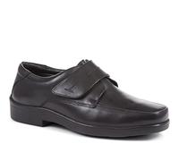 Pavers Men's Extra Wide Fit Leather Monk Strap Shoes in Black - Cushioned Lightweight Sole Male Underfoot Comfort Footwear - Size UK 10/EU 43