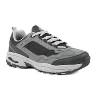 Pavers Mens Extra Wide Leather Memory Foam Lace Up Trainers Charcoal Size 8