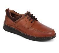 Pavers Men's Lace Up Shoes in Dark Tan Leather - Elegant Formal Gents Footwear with Classic Design and Comfortable Fit - Size UK 9 / EU 43