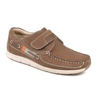 Pavers Mens Leather Adjustable Fastening Shoes Brown Size 10