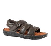 Pavers Leather Buckle Fastening Sandals - Dark Brown Size 8
