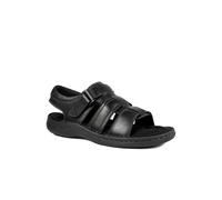 Pavers Men's Leather Buckle Fastening Sandals in Black | Size: 8 Pavers Black 8
