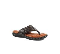 Pavers Men's Leather Slip On Sandals in Dark Brown | Size: 9 Pavers Dark Brown 9