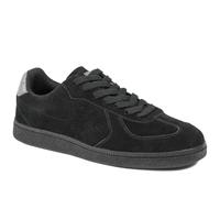 Pavers Mens Leather Suede Lace Up Trainers Black Size 11