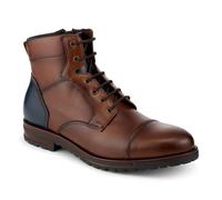 Pavers Mens Leather Two Tone Lace Up Boots With Toe Cap Tan Size 10