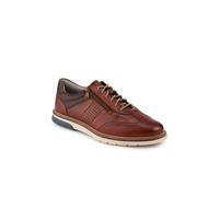 Pavers Men's Leather Wide-Fit Dual-Fasten Trainers in Brown | Size: 10 Pavers Brown 10