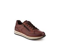 Pavers Men's Leather Zip Fasten Cushioning Trainers in Brown | Size: 12 Pavers Brown 12
