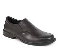 Pavers Men's Smart Leather Slip-Ons in Black - Lightweight Durable Office to Evening Shoes Comfy Footwear Ideal for Formal Wear - Size UK 7/EU 40