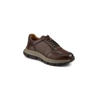 Pavers Men's Wide Fit Breathable Leather Lace Up Trainers in Brown | Size: 8 Pavers Brown 8