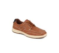 Pavers Men's Casual Lace Up Shoes in Tan with Lace Eyelet Details - Comfortable Wide Fit - Elegant Classic Gents Footwear - Size UK 12 / EU 46
