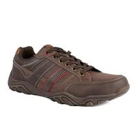 Pavers Mens Wide Fit Cushioned Rugged Lace Up Shoes Brown Size 10