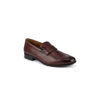Pavers Men's Wide Fit Leather Heeled Loafers in Brown | Size: 11 Pavers Brown 11
