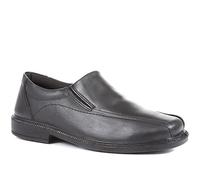 Pavers Men's Wide Fit Leather Slip-On Footwear in Black - Expertly Crafted for Premium Comfort & Classic Style - Ideal Smart Shoes - Size UK 8 / EU 41
