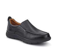 Pavers Mens Wide Fit Leather Slip-On Shoes Black Size 9