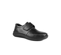 Wide Fit Leather Smart Adjustable Fit Shoes - Black Size 10