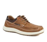 Pavers Mens Wide Fit Lightweight Lace-Up Shoes in Tan - Comfortable to Walk in - Cushioned Sole & Grip for Everyday Wear - UK Size 10