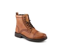 Pavers Men's Wide Fit Premium Leather Lace Up Boots in Tan | Size: 8 Pavers Tan 8