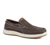 Wide Fit Slip On Casual Shoes - Brown Size 11