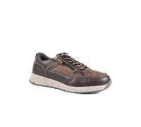 Pavers Men's Wide Fit Zip & Lace Fasten Casual Trainers in Brown | Size: 9 Pavers Brown 9