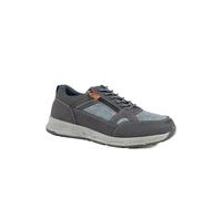 Wide Fit Zip & Lace Fasten Casual Trainers - Navy Size 12