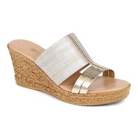 Pavers Metallic Wedge Espadrilles - Gold Size 6