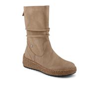 Pavers Mid Calf Wedged Slouch Boots - Beige Size 7