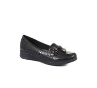 Pavers Patent Ladies Loafers In Black Black