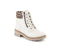 Pavers Patent Zip & Lace Up Ankle Boots In White White 7