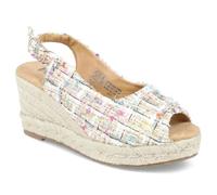 Pavers Peep Toe Wedged Slingback Espadrilles - Multi Size 6