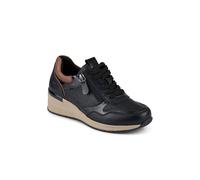 Pavers Womens Platform Lace-Up Trainers with Side Zip Black Size 3
