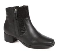 Pavers Polished Leather Heeled Ankle Boots - Black Size 5