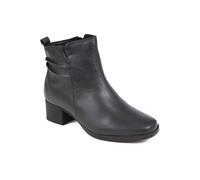Pavers Polished Leather Heeled Ankle Boots In Navy Navy 4