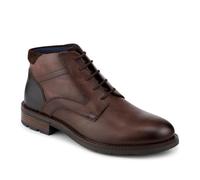 Pavers Premium Leather Lace Up Chukka Boots - BROWN-NAVY Size 10