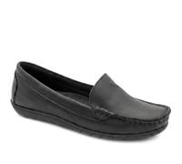 Pavers Premium Leather Moccasins - Black Size 8