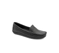Pavers Premium Leather Moccasins - Black Size 5
