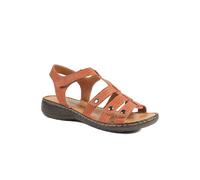 Pavers Women's Premium Leather Touch Fastening Sandals in Tan | Size: 8 Pavers Tan 8