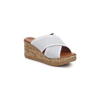 Pavers Premium Leather Wedge Heels - White Size 7