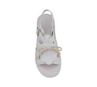 Pavers Sandals for Women White Lace Casual Beach Sandals One-line Buckle Fish Mouth Sandals Open Toe Beach Slippers Summer Anti-slip Orthopedic Sandals Women's Fashion Wedge Sandals UK Size 3-5.5