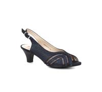 Pavers Womens Slingback Heels in Navy - Embellished Diamante Detail - Wider Fit D/E - Easy Buckle Fastening - Ideal for Formal - Size UK 6 / EU 39