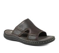Pavers Slip On Leather Mule Sandals - Dark Brown Size 11