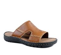 Pavers Slip On Leather Mule Sandals - Tan Size 11